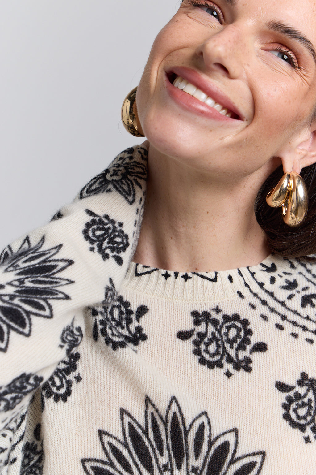 Pullover Bandana Presley - Blanc Noir - Femme