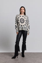 Pullover Bandana Presley - Blanc Noir - Femme