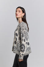 Pullover Bandana Presley - Blanc Noir - Femme