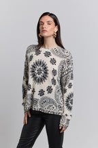 Pullover Bandana Presley - Blanc Noir - Femme