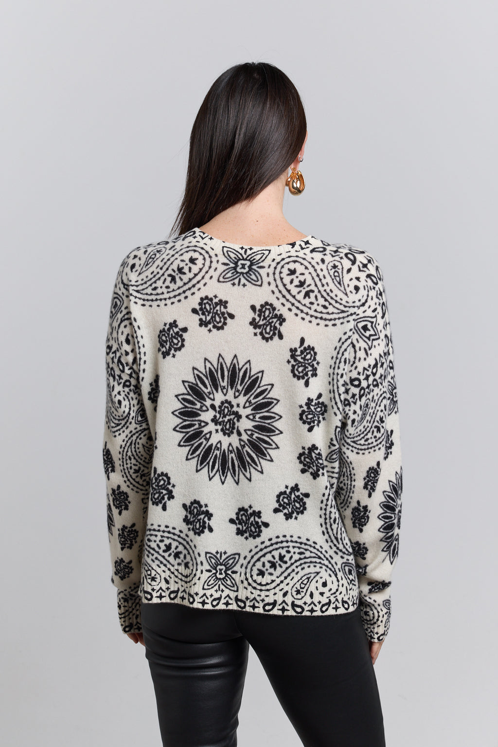 Pullover Bandana Presley - Blanc Noir - Femme