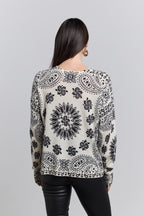 Pullover Bandana Presley - Blanc Noir - Femme
