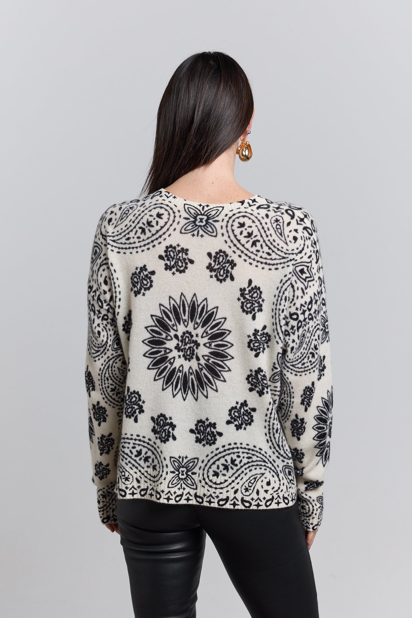 Pullover Bandana Presley - Blanc Noir - Femme