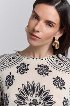 Pullover Bandana Presley - Blanc Noir - Femme