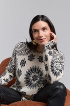 Pullover Bandana Presley - Blanc Noir - Femme