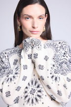 Pullover Bandana Apache - Blanc Et Noir - Femme