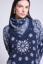 Pullover Bandana Apache - Bleu Marine Et Blanc - Femme