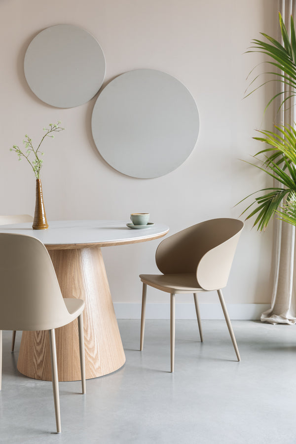 Gigi All - Juego de 2 Sillas de Comedor - Plástico Polipropileno - Beige/Blanco