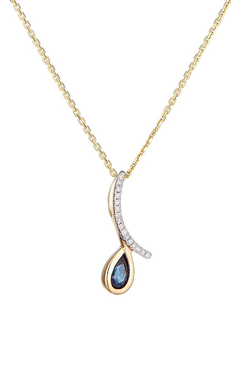 Pendentif "Oka" D0,05/16 & Saphir 0,35/1 - Or Jaune 375/1000