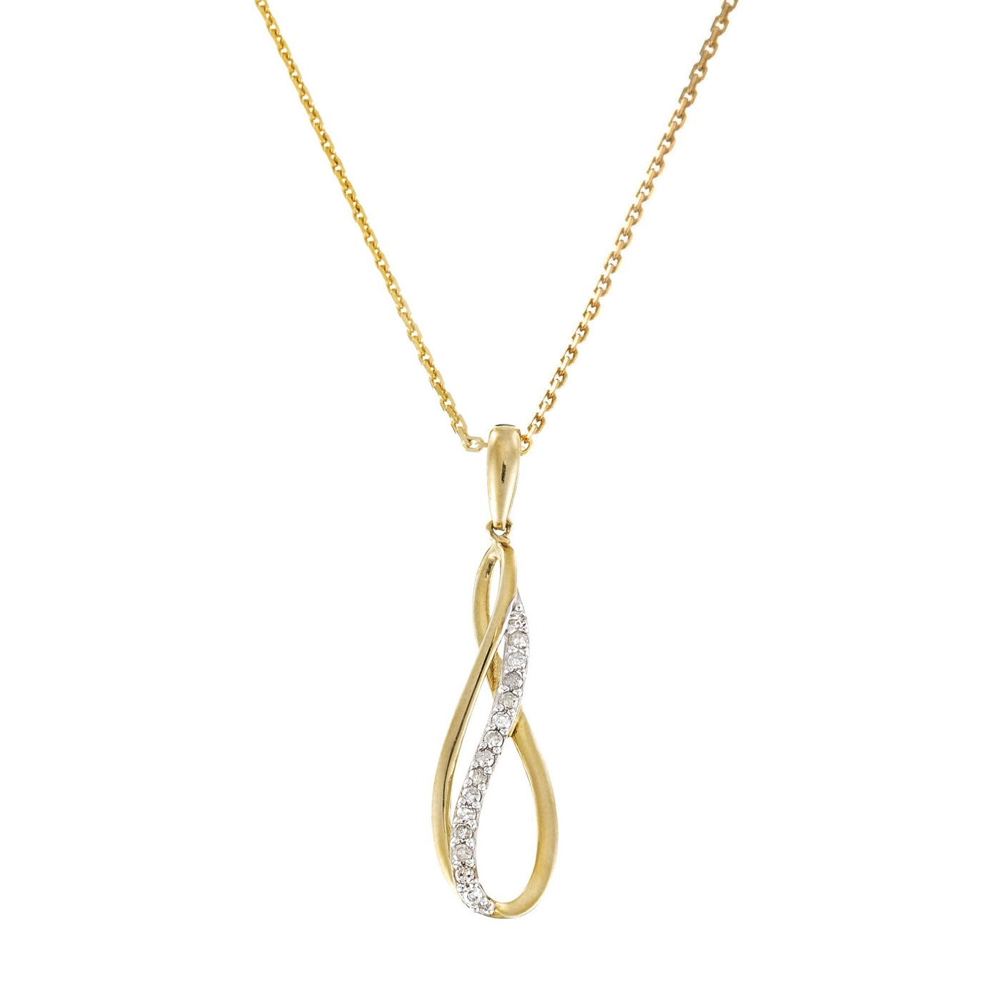 Pendentif "Infinito" Diamants 0,08/15 - Or Jaune 375/1000