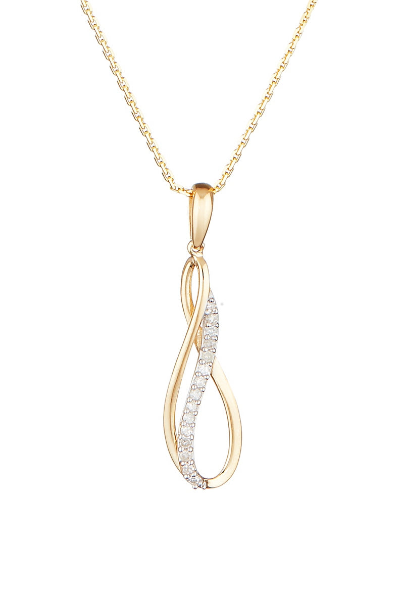 Colgante de Diamantes "Infinito" 0.08/15 - Oro Amarillo 375/1000