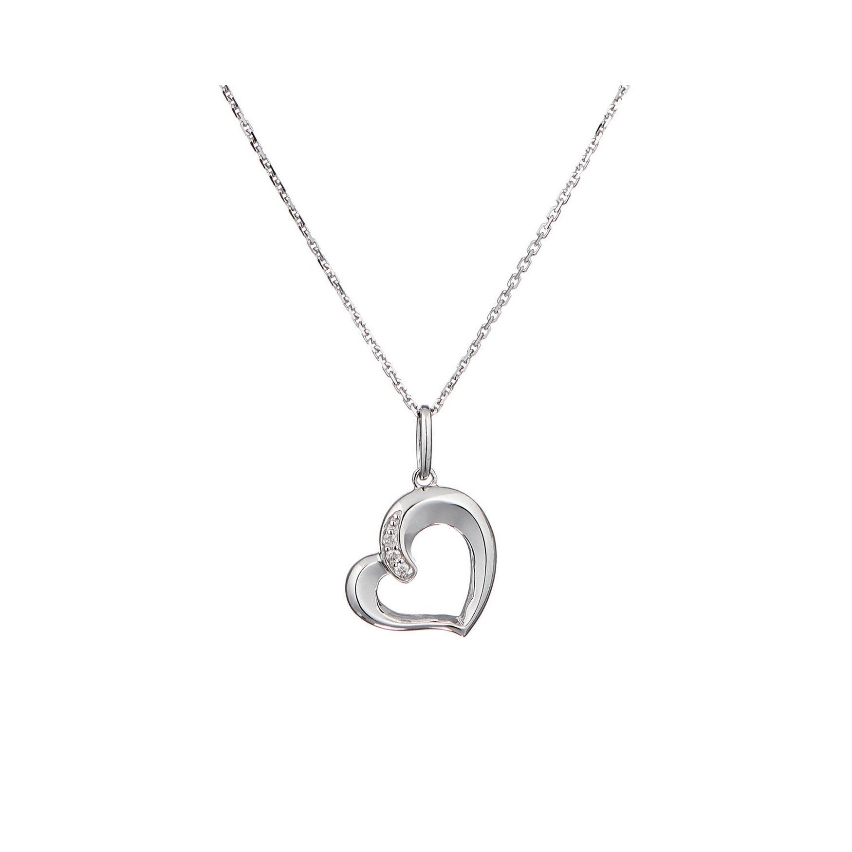 Colgante "De todos los corazones" D0.02/3 - Oro blanco 375/1000