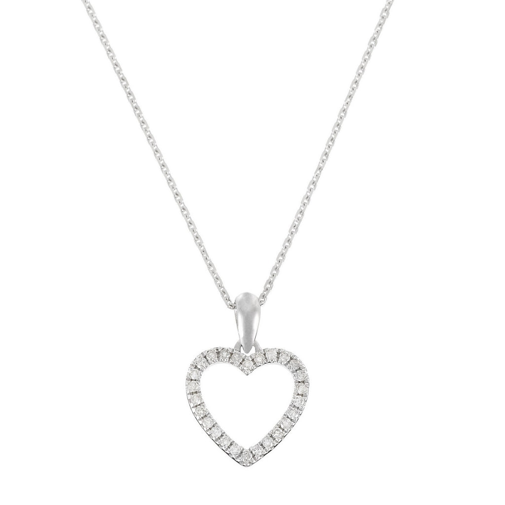 Pendentif "Élue De Ton Coeur" Diamants 0,13/26 - Or Blanc 375/1000