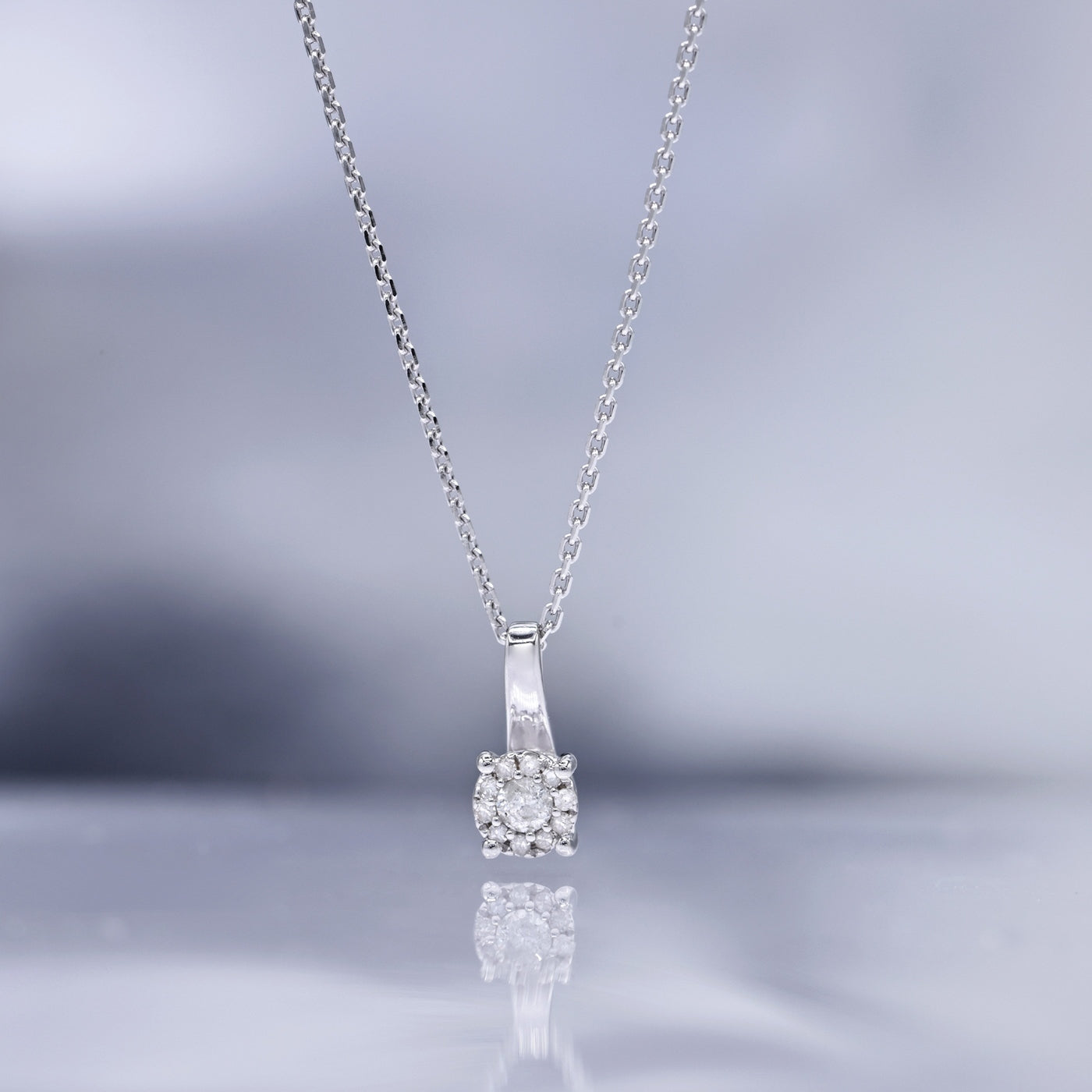 Colgante de diamantes "Akna" 0.11/11 - Oro blanco 375/1000