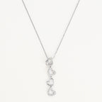 Colgante "4 Corazones" Diamantes 0.13/28 - Oro blanco 375/1000