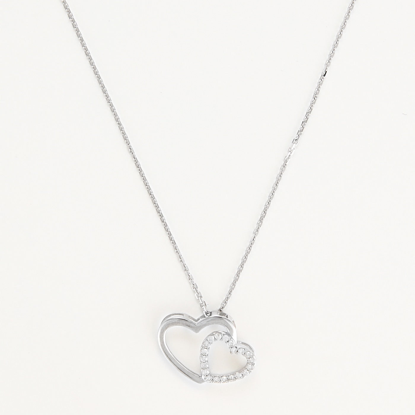Pendentif "Two Ever" D0,11/20 - Or Blanc 375/1000