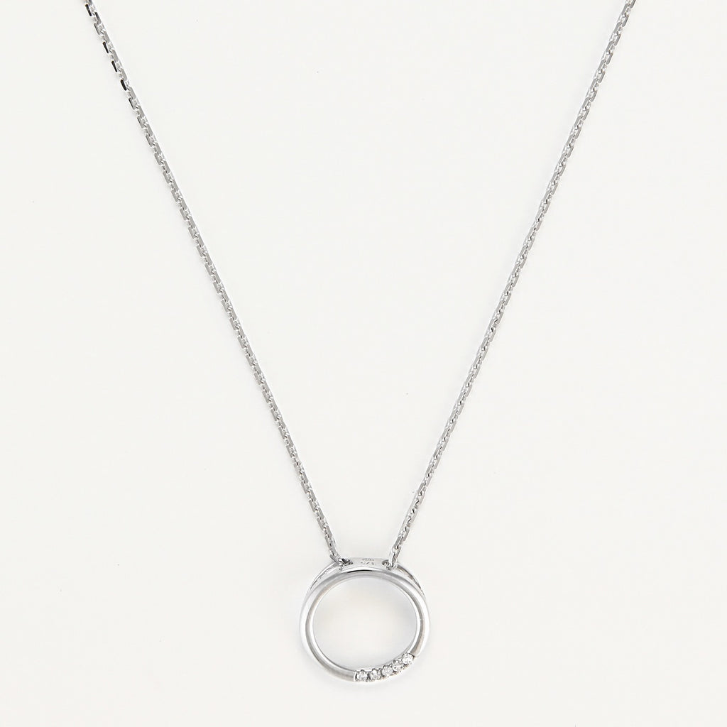 Colgante "Círculo" Diamante 0.02/5 - Oro blanco 375/1000