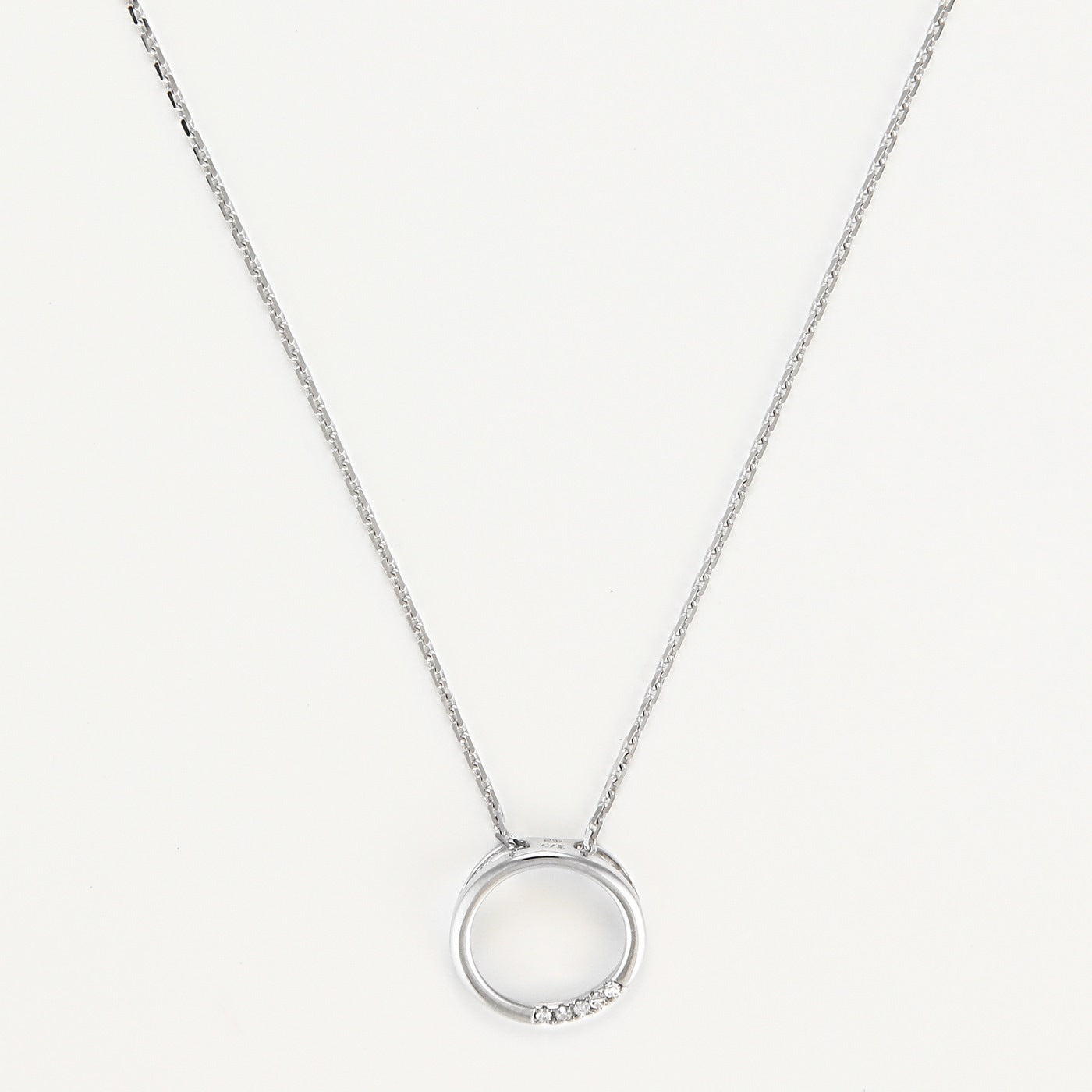 Colgante "Círculo" Diamante 0.02/5 - Oro blanco 375/1000