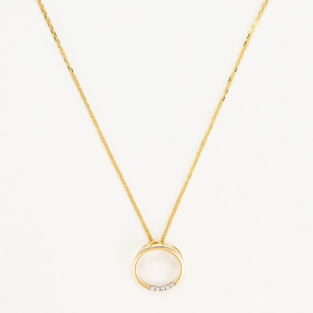 Colgante de Diamantes "Círculo" 0.02/5 - Oro Amarillo 375/1000