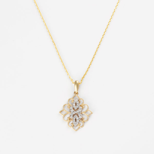 "Reflet D'Amour" Diamond Pendant 0.117/27 - 375/1000 Yellow Gold