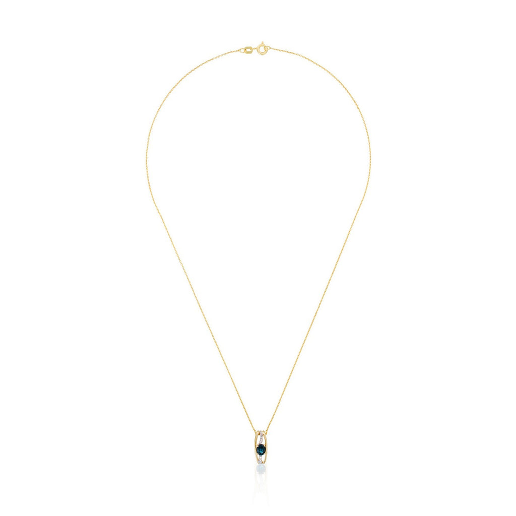 Pendentif "Dumai" D 0,67/10 Saphir 0,045/1 - Or Jaune 375/1000