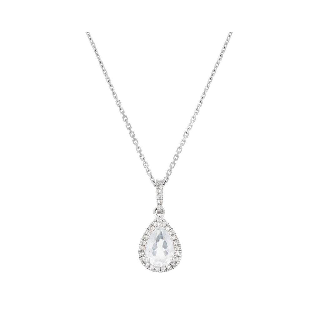 Colgante "Forlia" D 0.098/28 Topacio blanco 1.09/1 - Oro blanco 375/1000