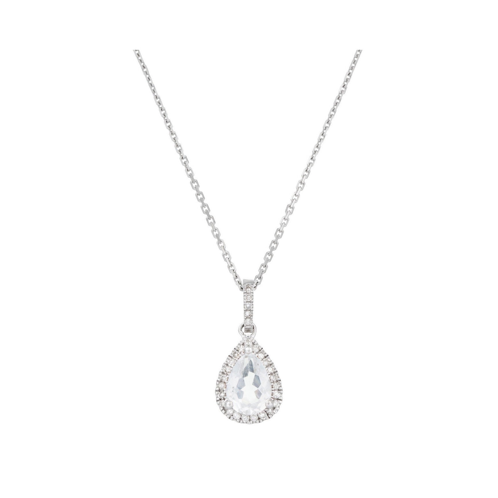 Colgante "Forlia" D 0.098/28 Topacio blanco 1.09/1 - Oro blanco 375/1000