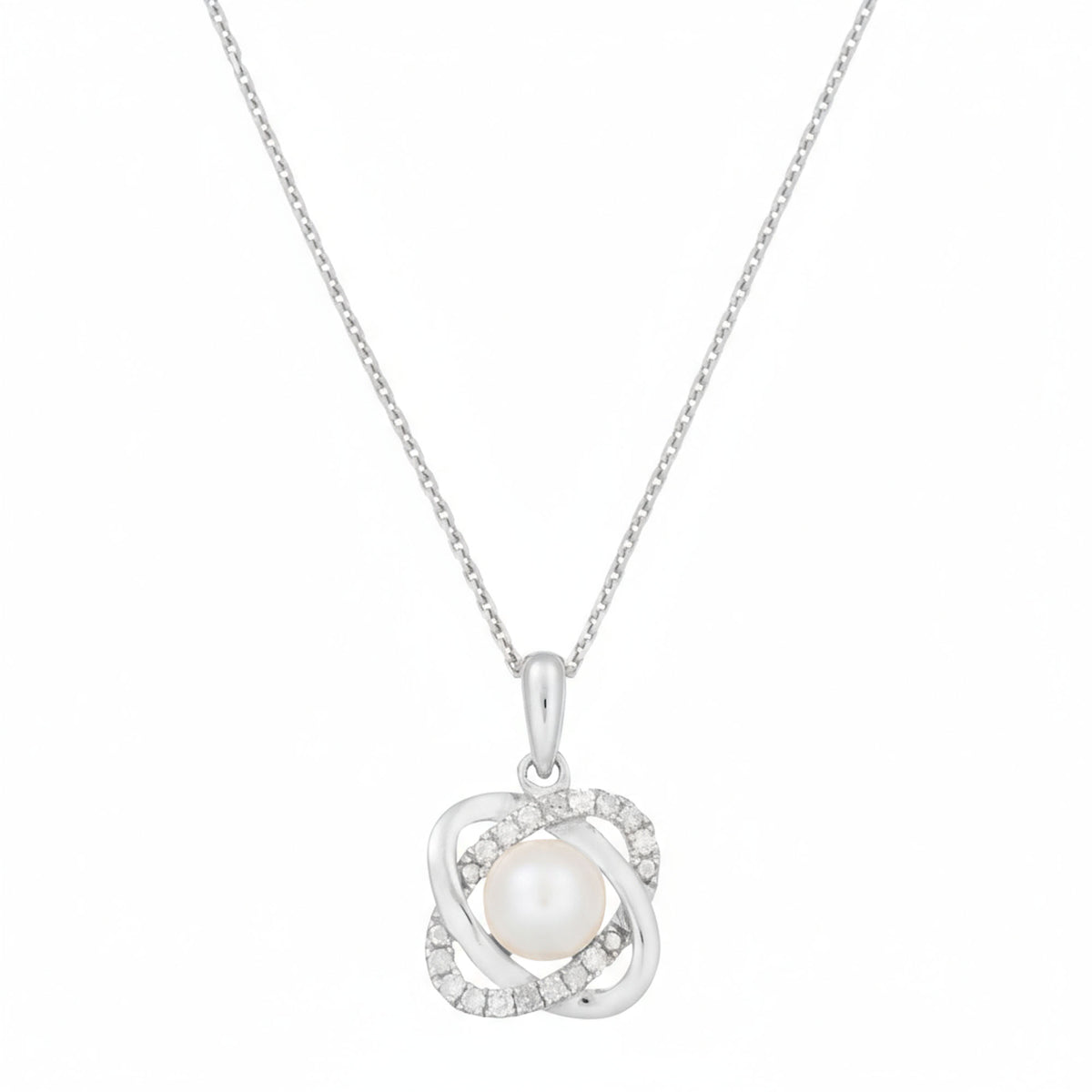 Pendentif "Gostivar" D 0,132/24 Perle 1 - Or Blanc 375/1000