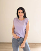 Camiseta con hombreras - Lila