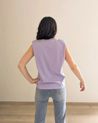 Camiseta con hombreras - Lila
