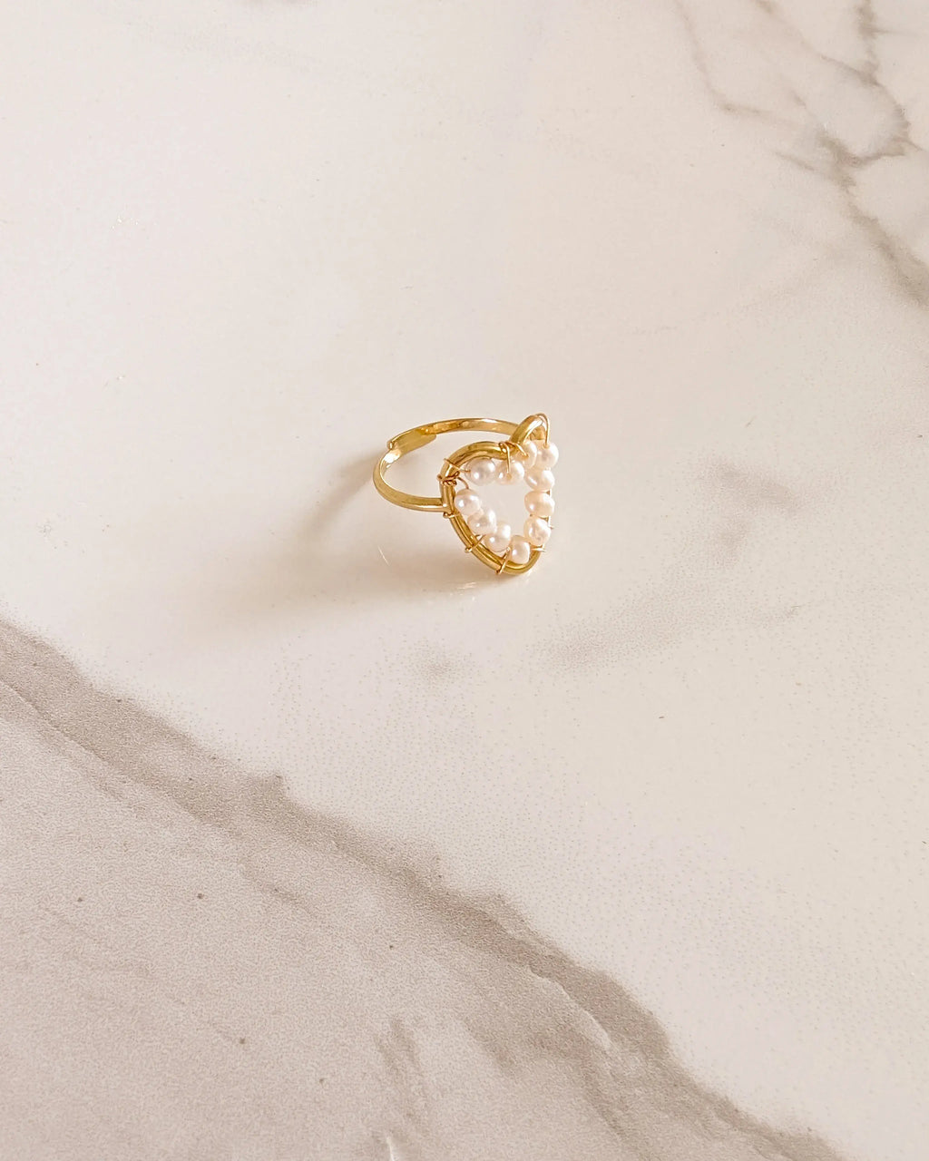 Anillo de Cuentas Nacaradas - Corazón