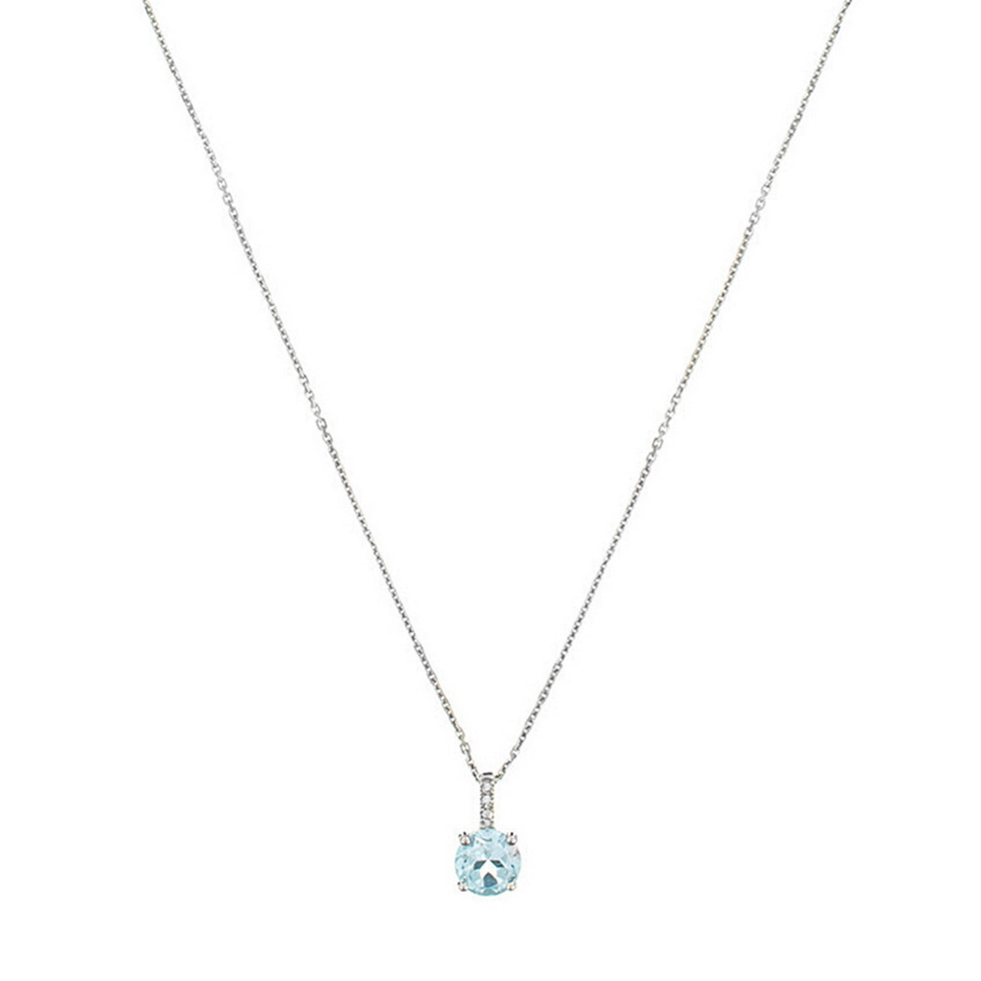 "Blue Light" pendant D0.01/2 Topaz 0.95/1 - 375/1000 White Gold
