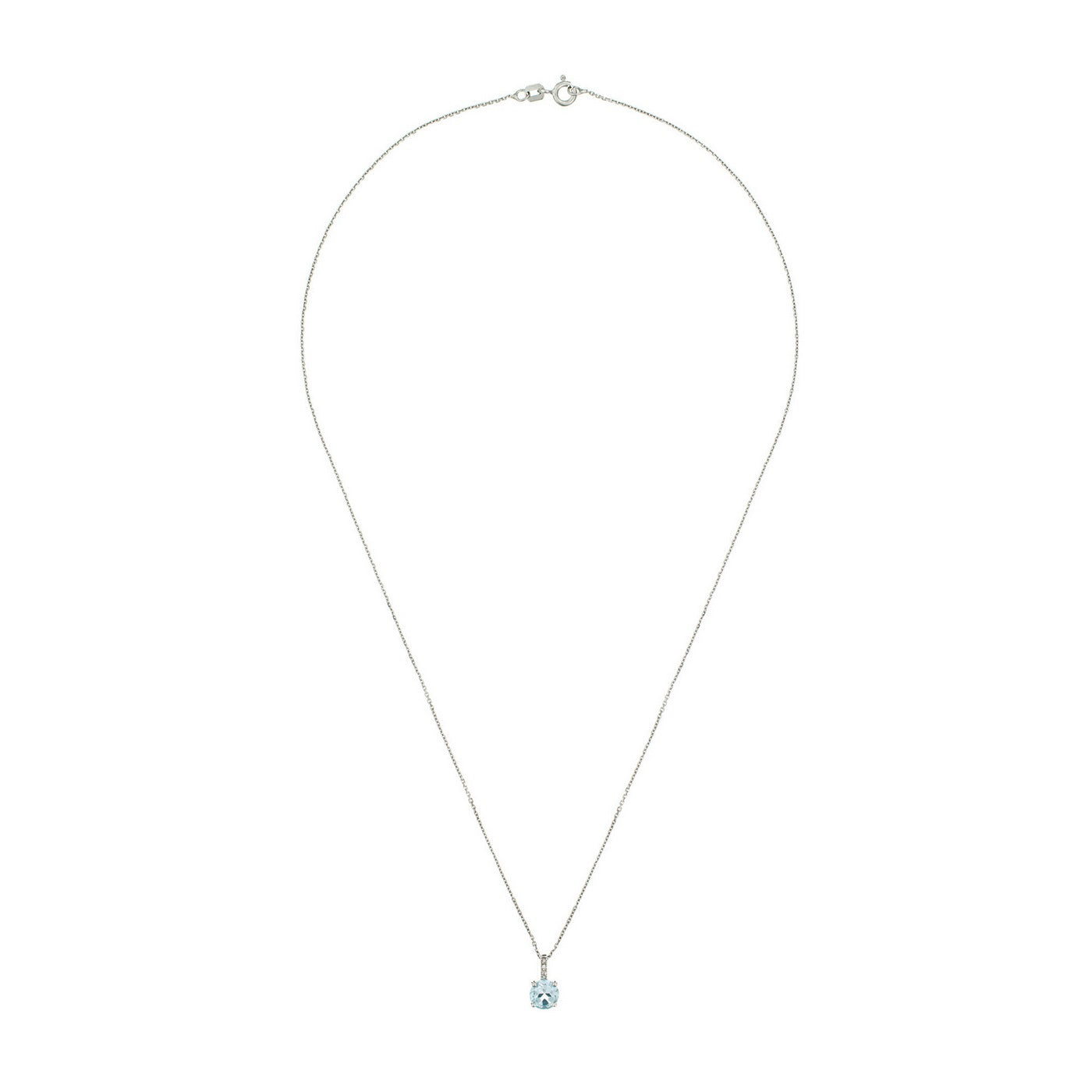 "Blue Light" pendant D0.01/2 Topaz 0.95/1 - 375/1000 White Gold