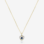 Pendentif "Heart" Diamants 0,02Ct/7 Et Saphir 0,16Ct/1