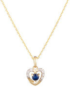 Pendentif "Heart" Diamants 0,02Ct/7 Et Saphir 0,16Ct/1