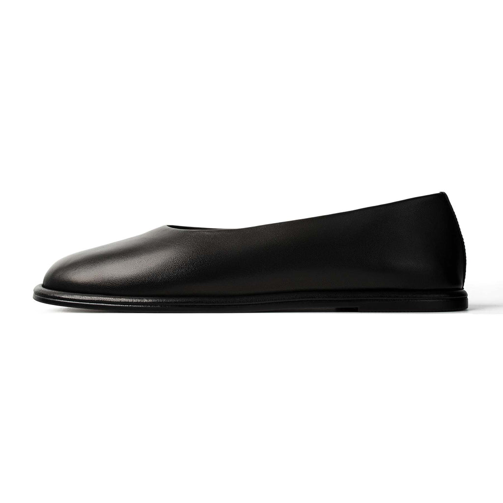 Zapatos planos con margaritas carmesí - Negro