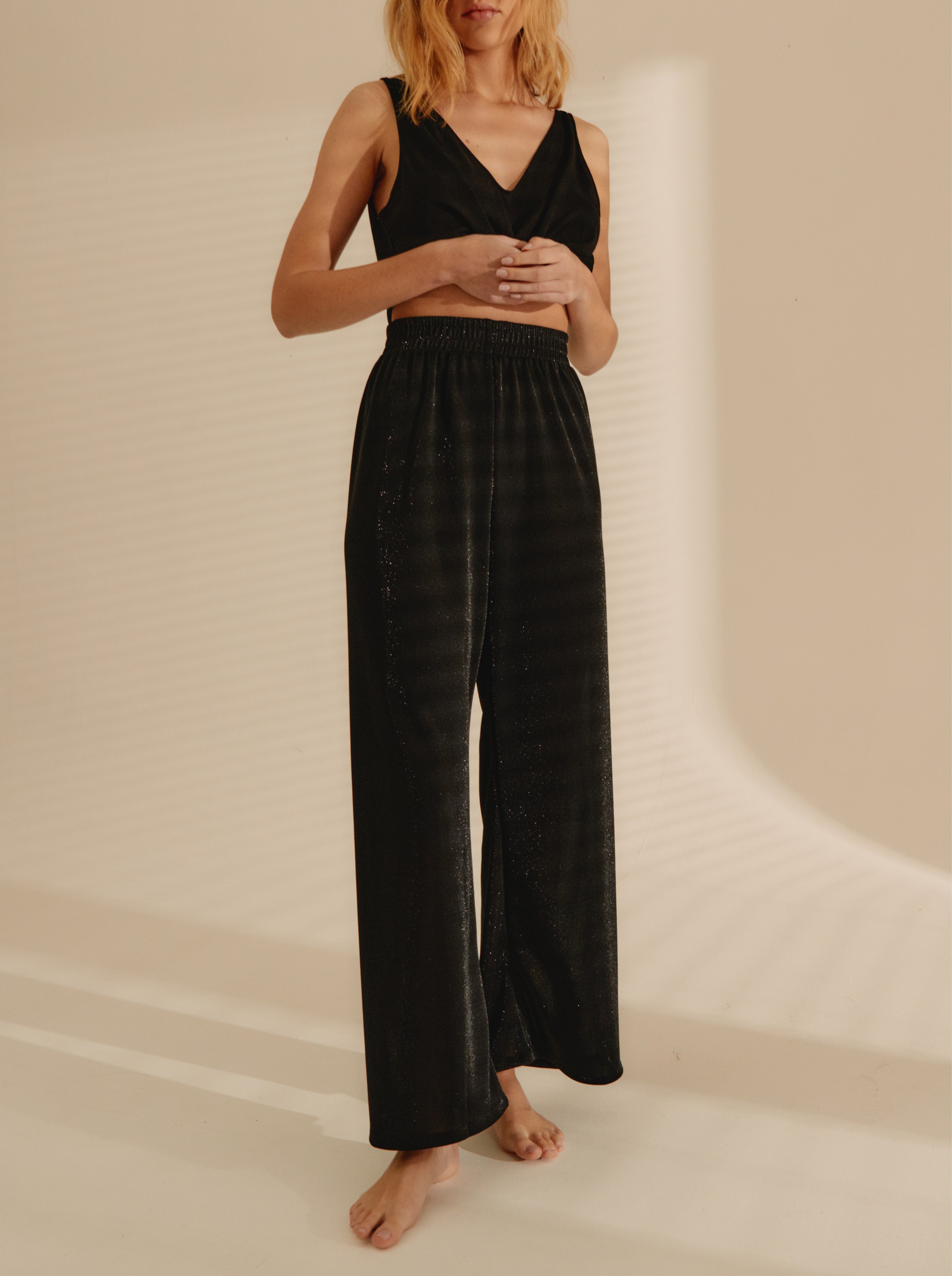 Black Glitter Pants