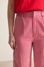 Pantalon printemps été tissu jacquard forme cargo avec multiples poches et taille élastiquée bas original 