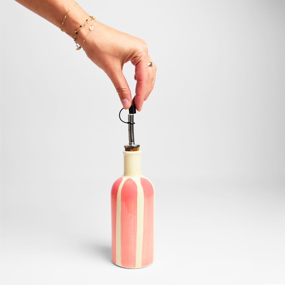 Small Oil Bottle - Pink Linhas