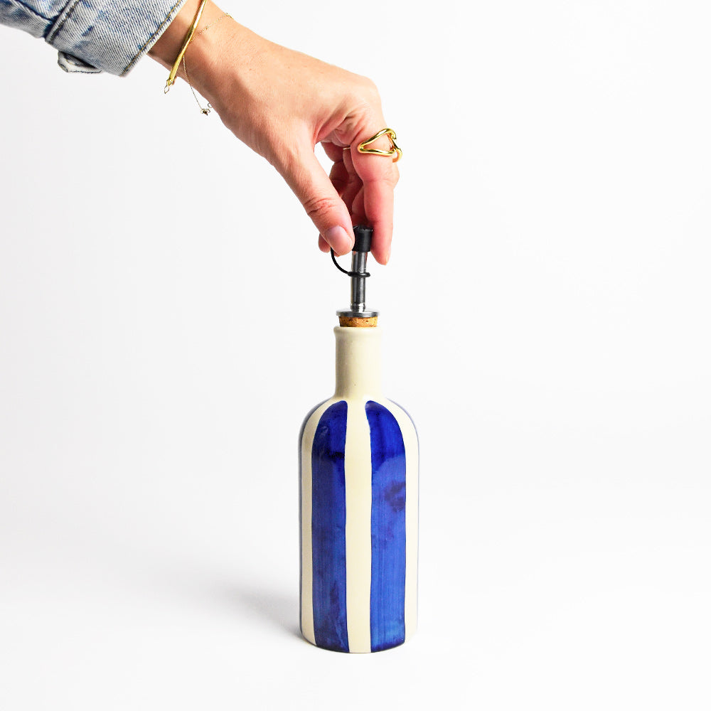 Small Oil Bottle | Blue Linhas