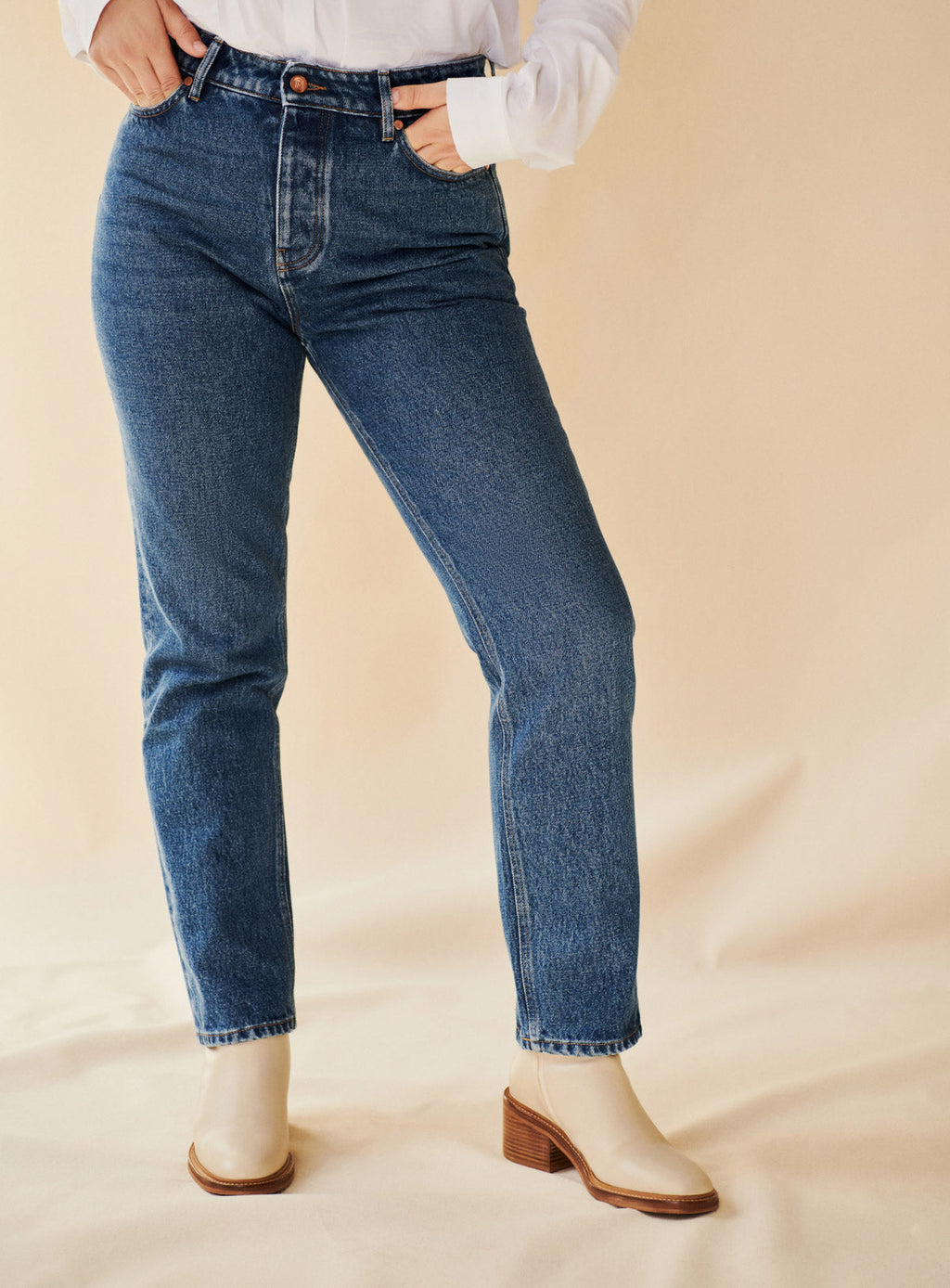 JEAN DROIT BLEU PHOEBE PETITE MENDIGOTE