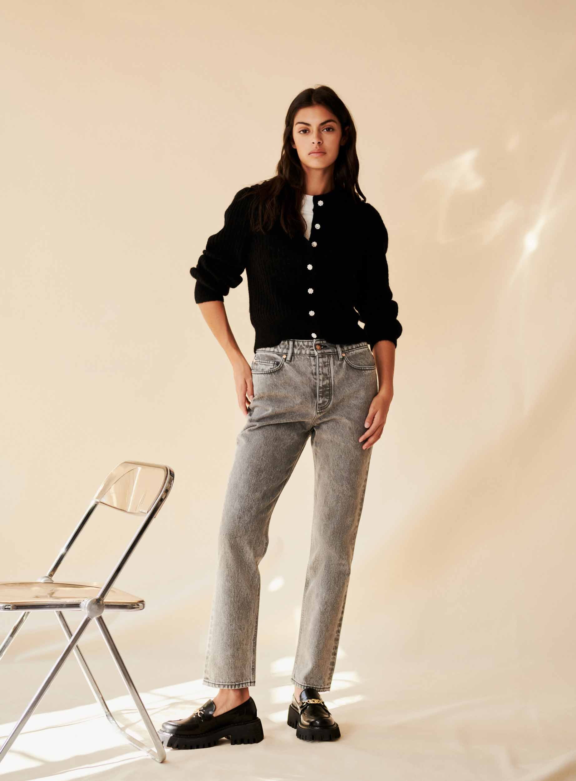 Phoebe Straight Jeans - Gray