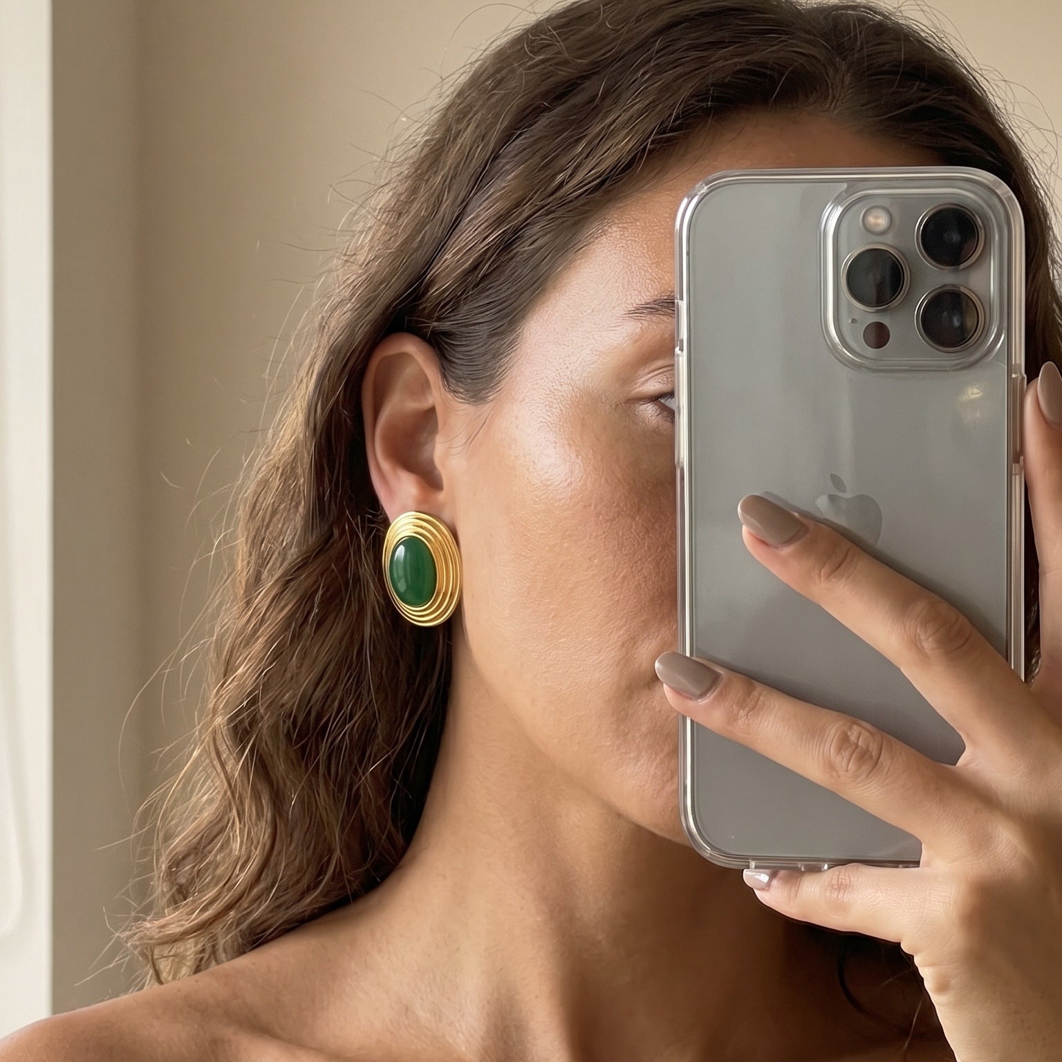 Boucles D'Oreilles Old Money Vert