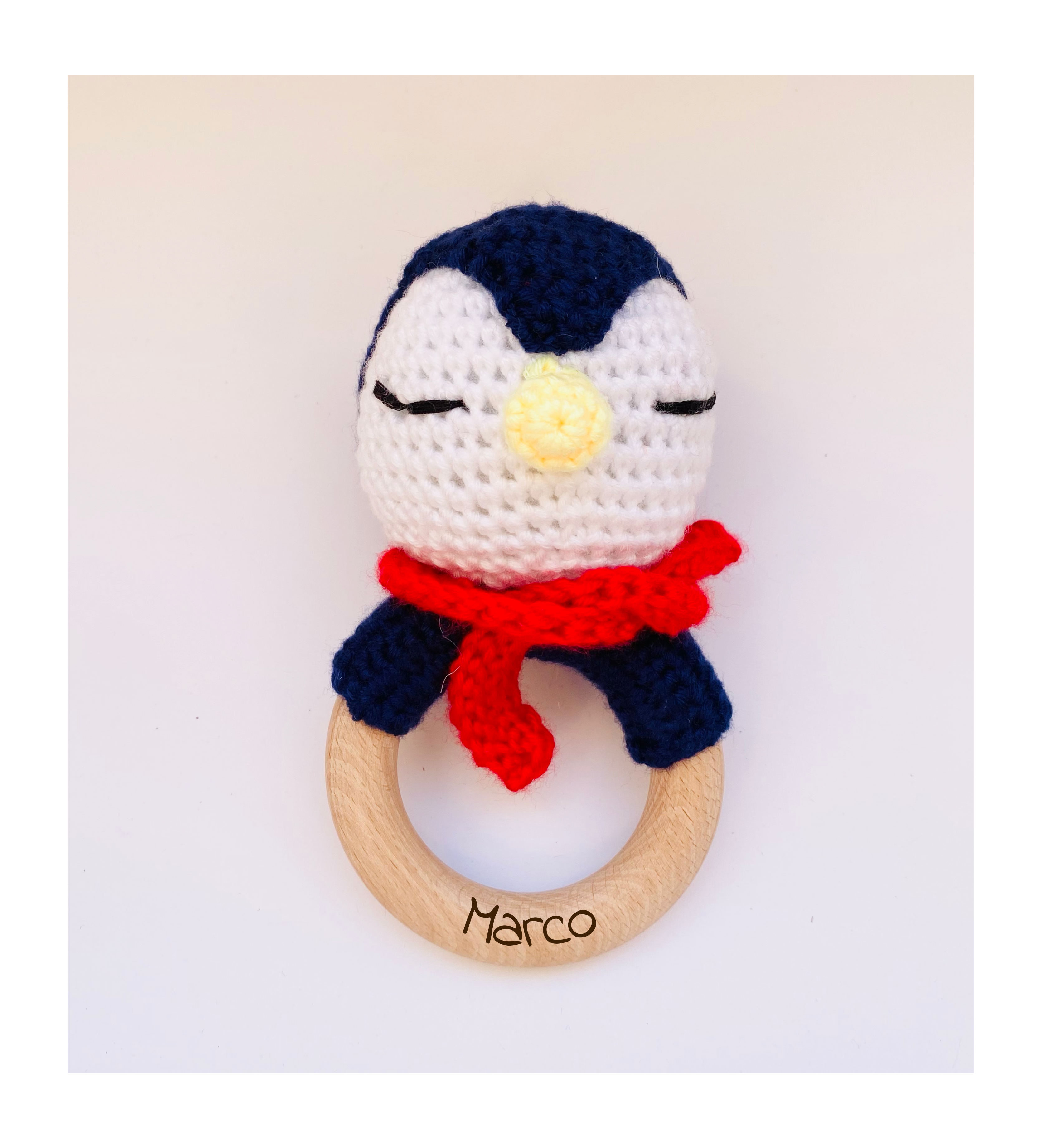 Personalized Crochet Baby Rattle