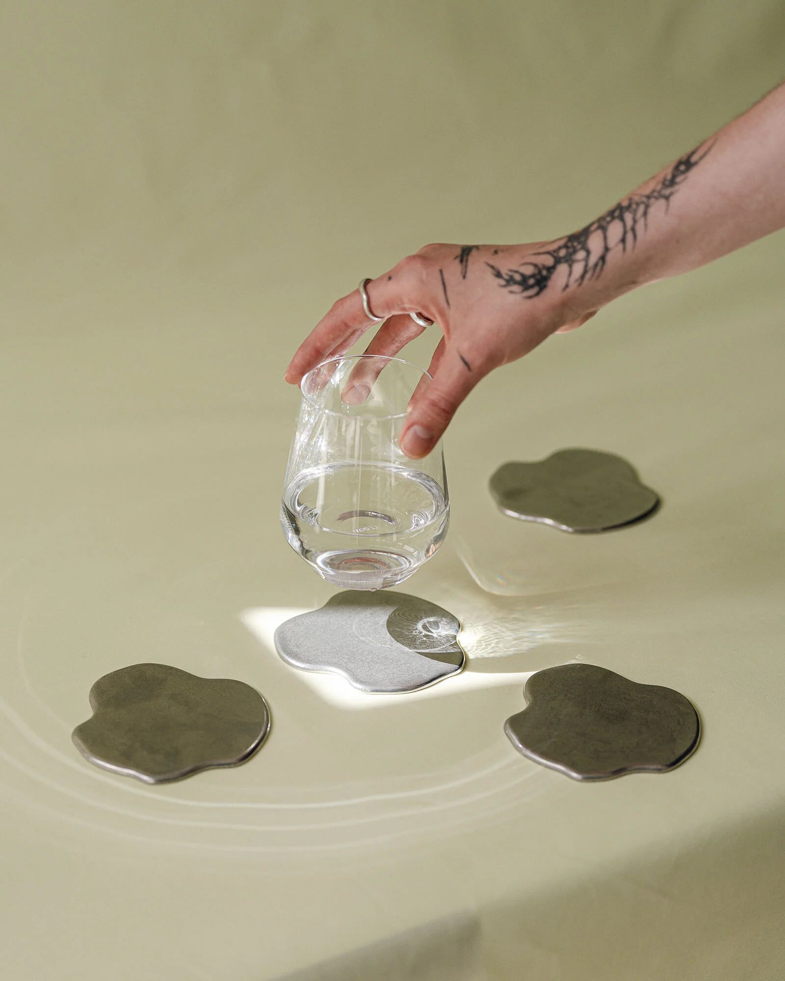 Set of 4 Plama Coasters - Raw Aluminium
