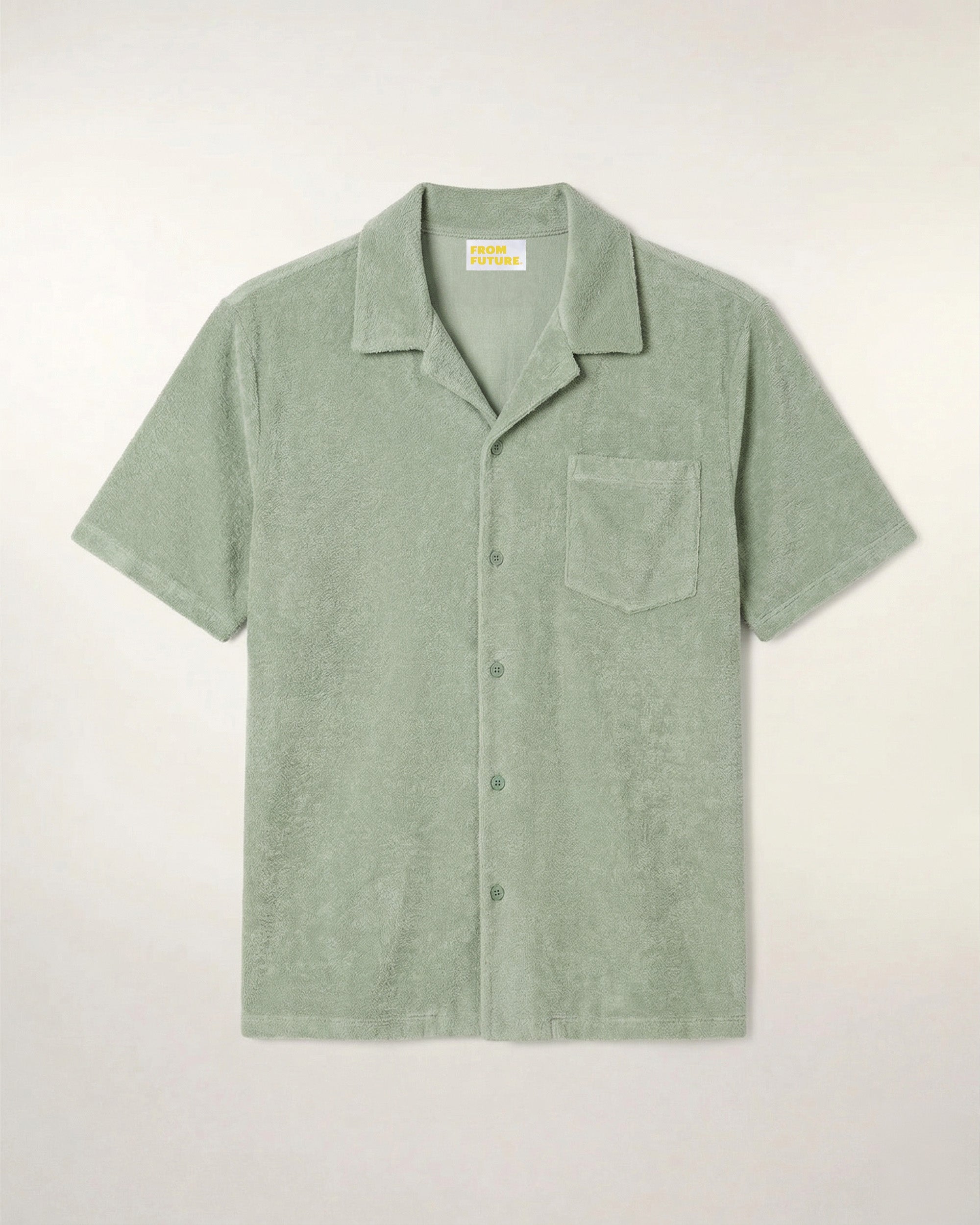 Chemise Manches Courtes En Éponge - Sage Green
