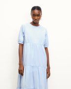 Vestido largo de manga corta Nella - Baby Blue - Mujer