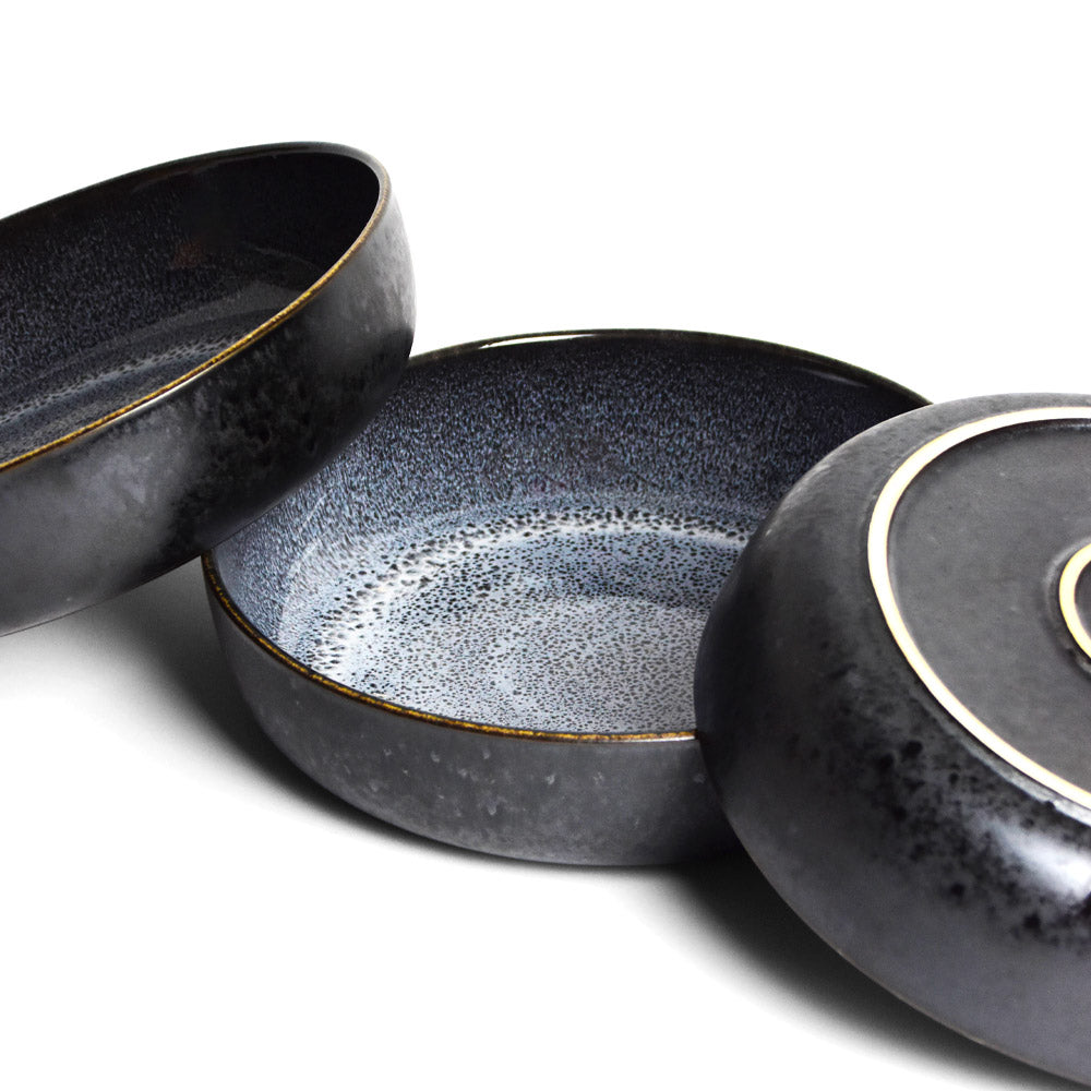 Round Serving Dish - Seafoam Black