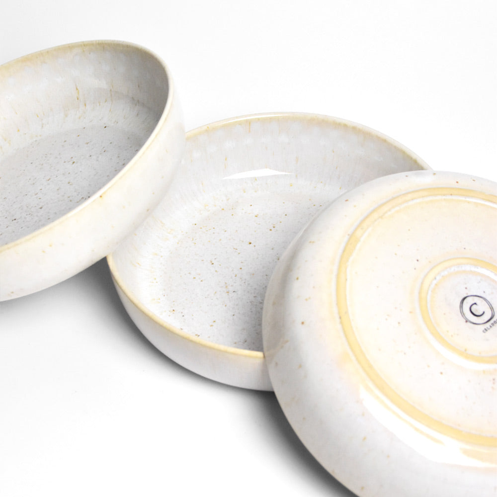 Plat De Service Rond - Blanc Audacieux