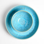 Plat De Service Rond - Bleu Água